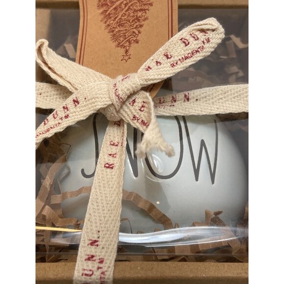 Rae Dunn Christmas Ornaments Set Of 3 With Peace Snow Christmas Pale Blue NWT - Picture 4 of 6